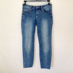 PILCRO AND THE LETTERPRESS STET Size 28 Medium Wash Raw Edge Hem Skinny Jeans